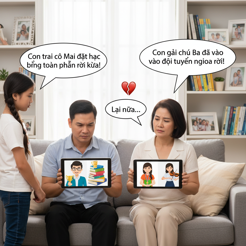 So s&aacute;nh con với trẻ kh&aacute;c tạo &aacute;p lực kh&ocirc;ng cần thiết ảnh hưởng ti&ecirc;u cực đến sự tự tin của trẻ